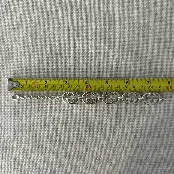 NIB GUCCI 925 Sterling Silver Interlocking GG Britt Bracelet - Picture 11 of 11